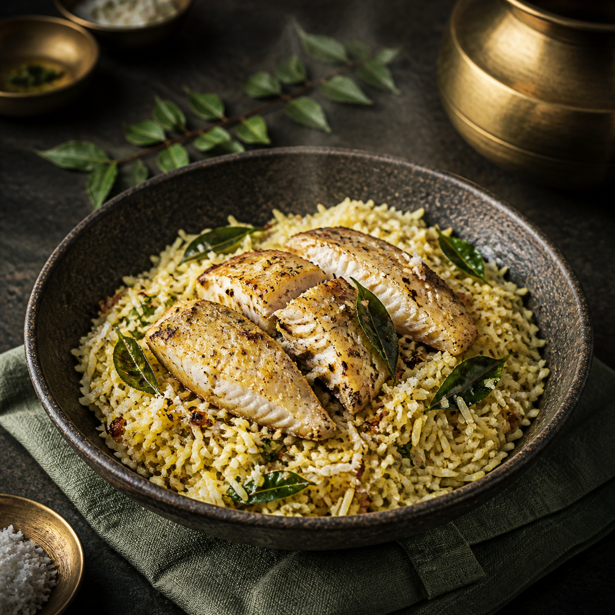 Leher Fish Bhaat